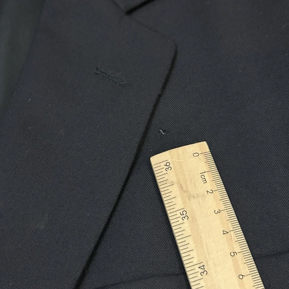 Joseph & Feiss Gold Button Blazer 2-Button 42L 100% Wool Navy Men's Suit Jacket
